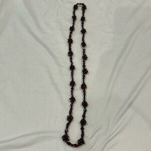Garnet Beaded Over Head Necklace